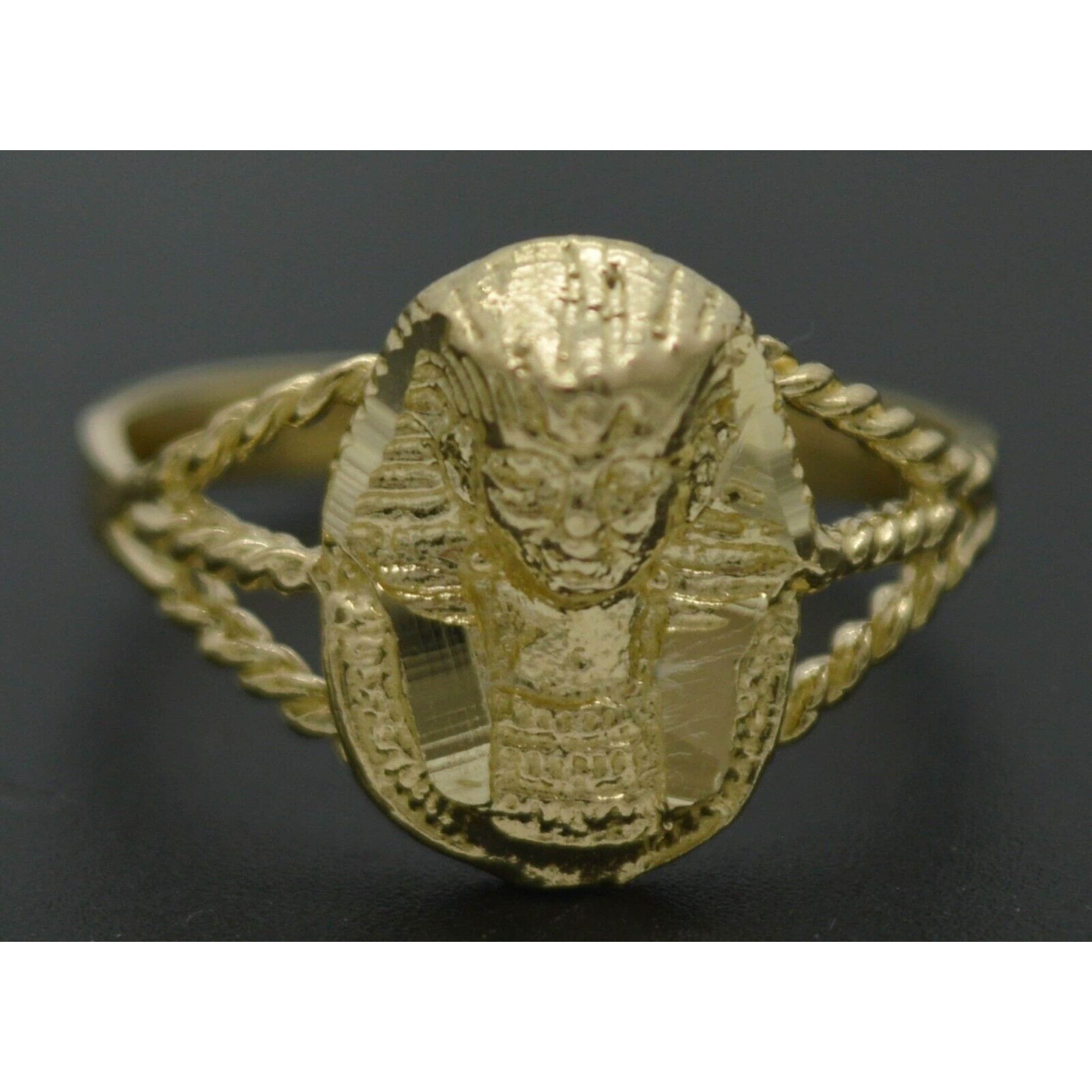 Real Solid 10k Yellow Gold Egyptian Pharaoh King Ring 29 Grams 137 Mm 348$